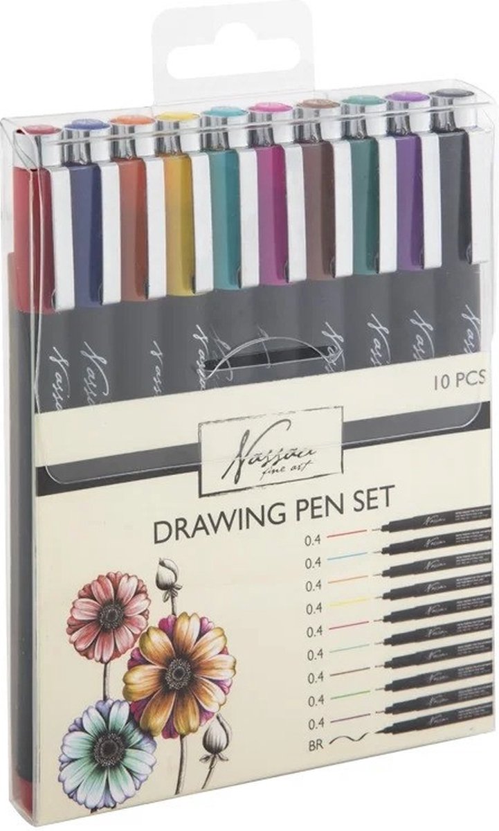 Nassau Fine Art Set van 10 Gekleurde Fineliners – Pigment Fineliner Pennen voor Bullet Journaling, Handlettering en Tekenen – Inclusief 9 Kleuren en 1 Zwarte Brushpen – Multicolor — afbeelding 12