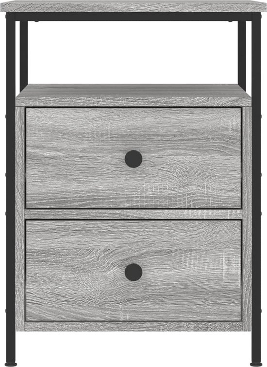 vidaXL Nachtkastje Grijs Sonoma 41 x 28 x 76 cm Bewerkt hout - Slaapkamer | Nachtkastjes