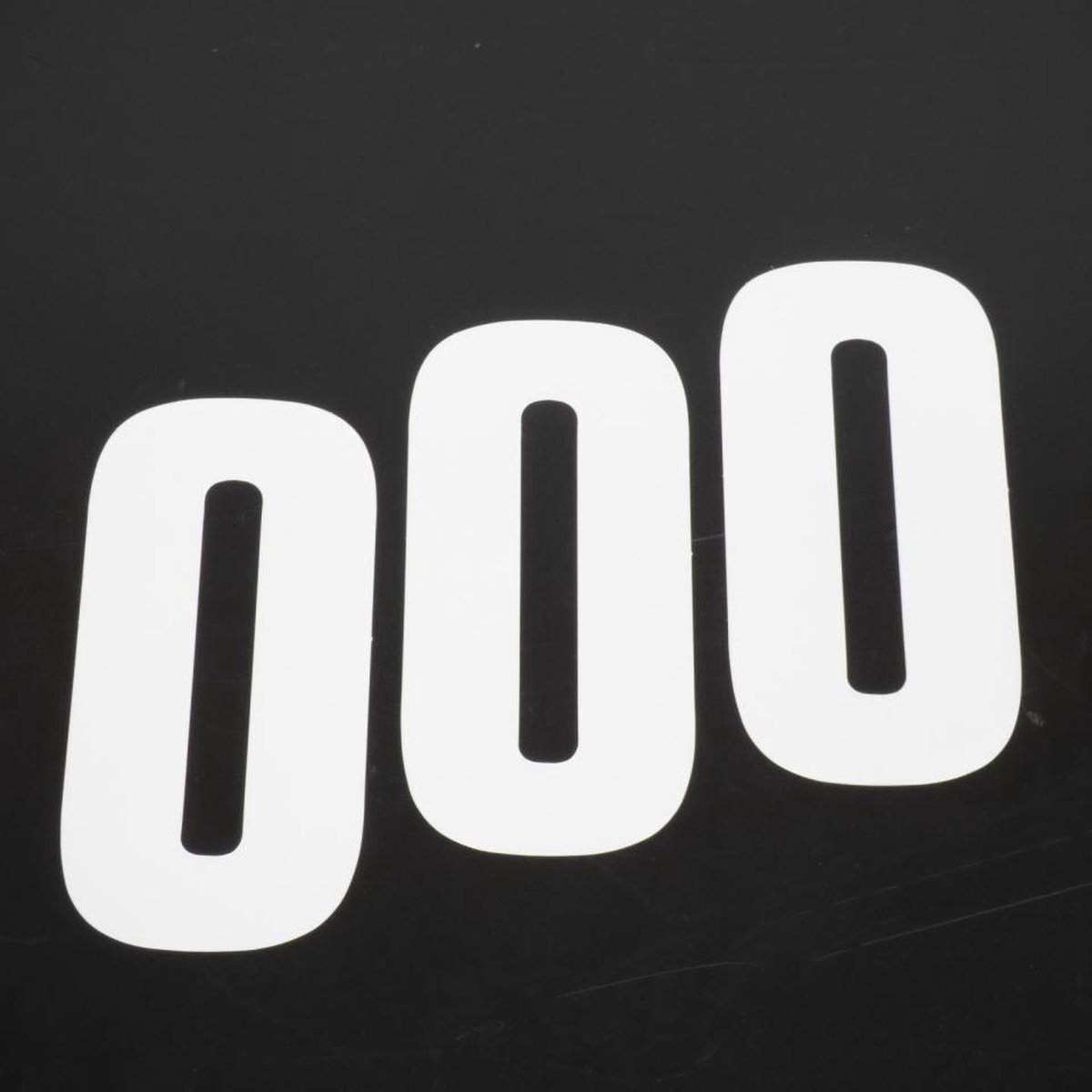 Autocollant lot stickers numéro course chiffre zéro 0 blanc 160x75mm pour moto cross