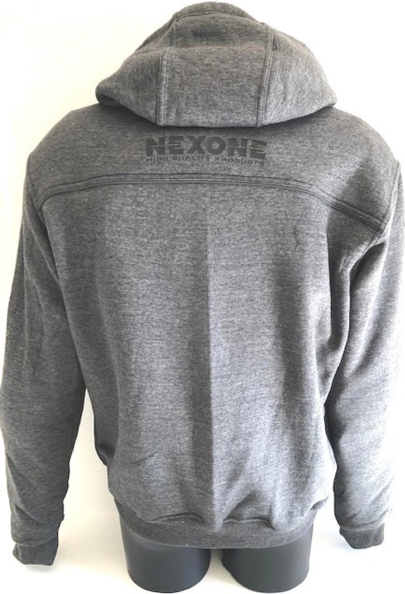 Sweat capuche pour moto route Nexone taille XXL gris protection dorsale homologué CE
