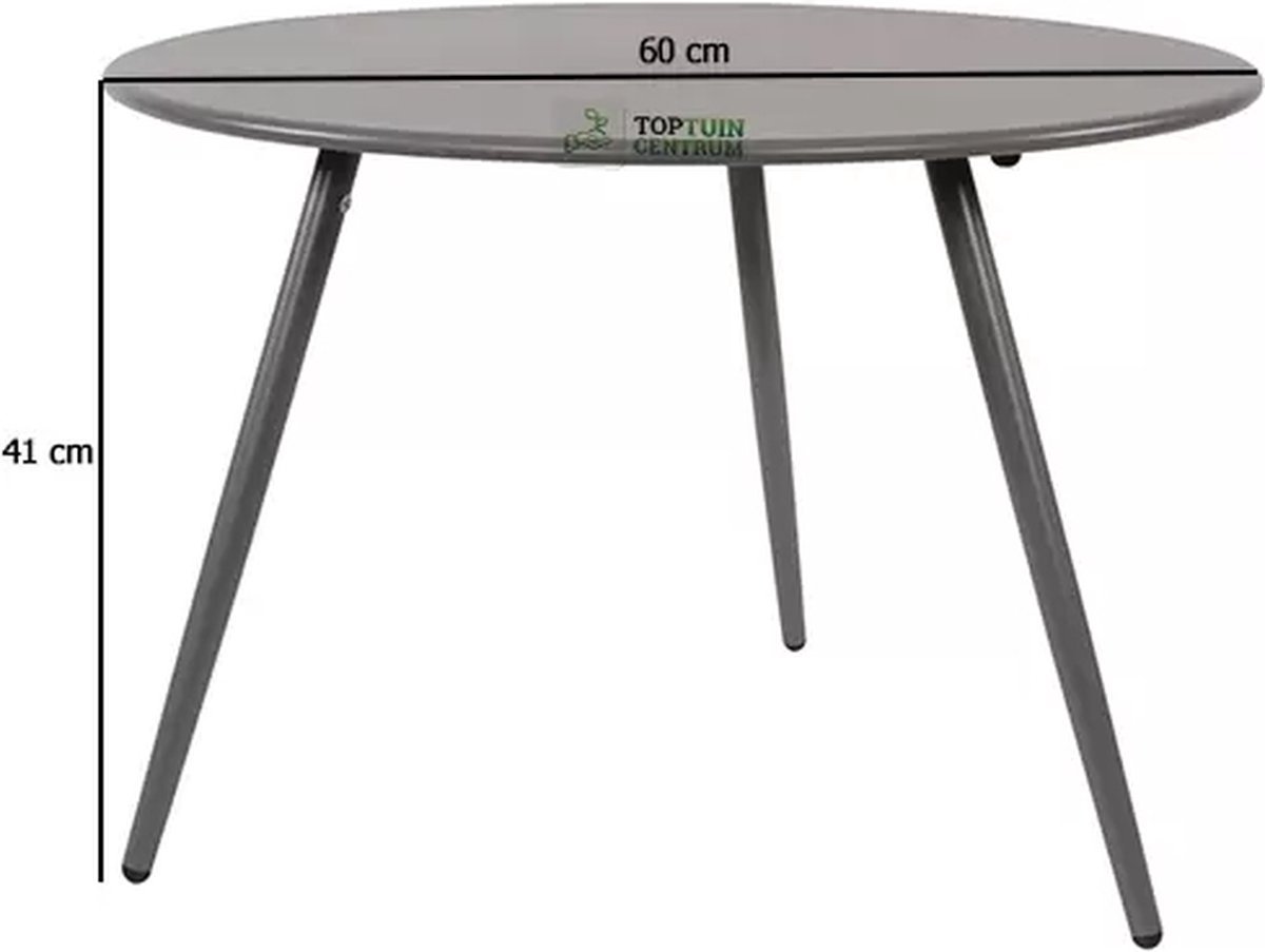Lesli Living Table d'appoint Rafael - 60x41 cm - Gris