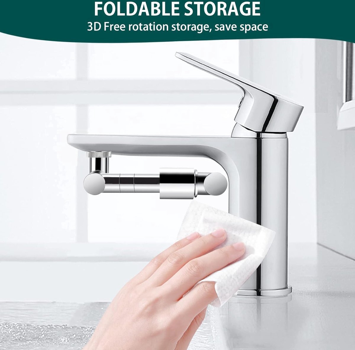 1440° draaibare multifunctionele verlengkraan, 2 sproeimodi, universele zwenkkraanverlenging, draaibare kraanopzetstuk, Faucet Extender met adapter voor badkamer en keuken