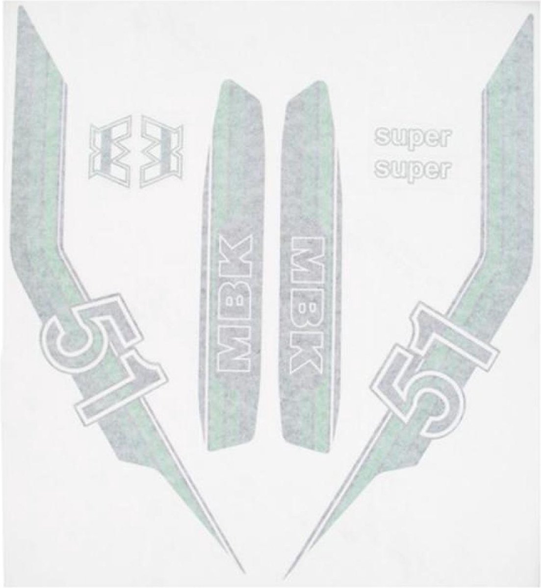 Planche 8 autocollant sticker vert / noir CGN pour mobylette MBK 50 51 Neuf