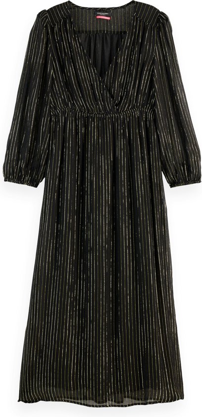 Scotch & Soda MIDI DRESS WITH LUREX AND PUFF SLEEVE Dames Jurk - Maat 38