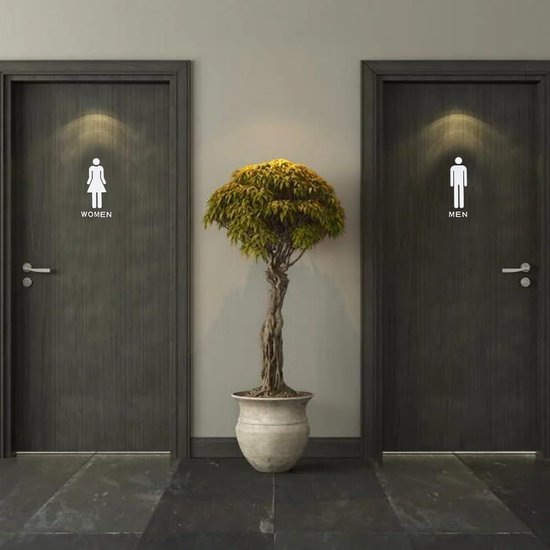 Acryl Heren en Dames Badkamer Teken Decor Figuur Set, Mannen en Vrouwen Modern Toilet Teken, Badkamer Deur Borden, Toilet Toilet WC Borden voor Bedrijven-25cm Hoogte (Kleur: F