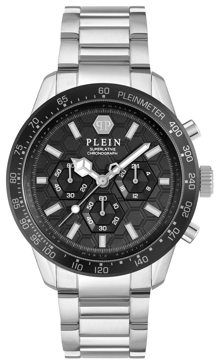 Philipp Plein Pleinmeter PWPYA0424 Horloge - Staal - Zilverkleurig - Ø 44 mm