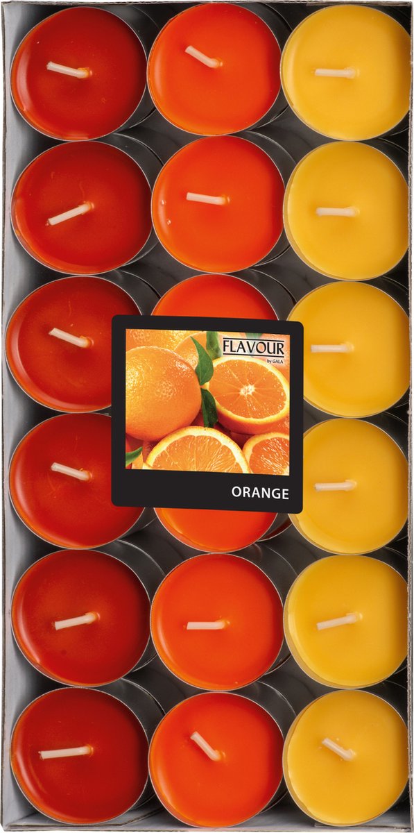 Conpax Geur theelichtjes/waxinelichtjes - Mega pack - 36x - Sinaasappel aroma - 4,5 branduren