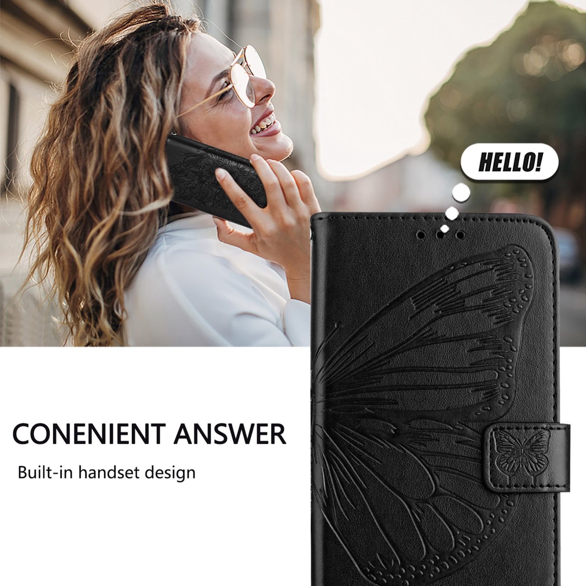 Mobigear Telefoonhoesje geschikt voor Samsung Galaxy A16 Hoesje | Mobigear Butterfly Bookcase Portemonnee | Pasjeshouder voor 3 Pasjes | Telefoonhoesje voor Pinpas / OV Kaart / Rijbewijs - Zwart