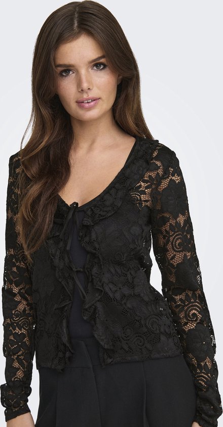 Jacqueline de Yong Cardigan Jdynoe L/s Lace Cardigan Jrs Exp 15352632 Noir Femme Taille - S