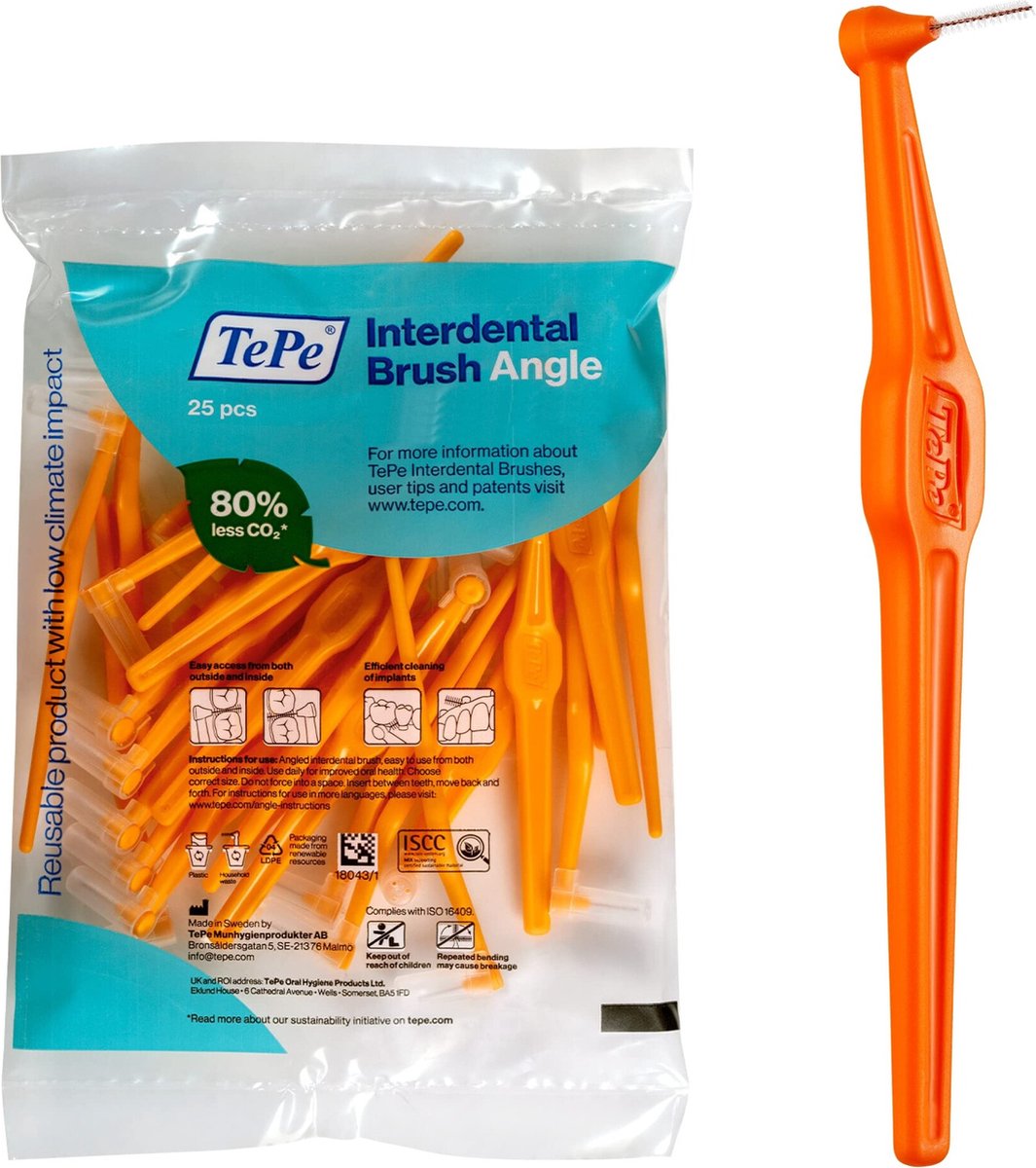 Goedkoopste Tepe Angle Interdentale Ragers Oranje 0.45 mm - 25 Stuks