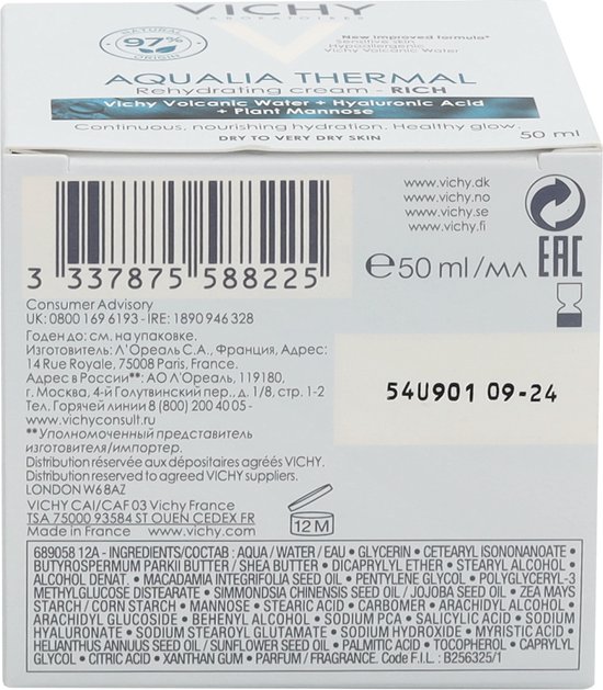 Vichy Aqualia Thermal rehydraterende dagcrème 50ml voor droge tot zeer droge huid