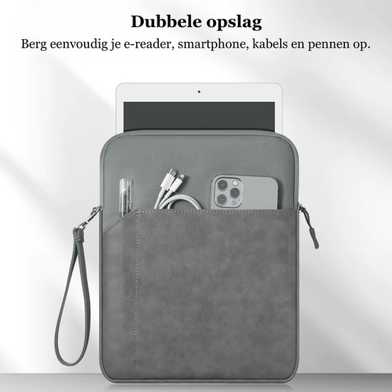 Premium E-reader Hoes Zwart - Waterdicht, Schokbestendig & Krasvrij - Met Zachte Fleece Voering - Geschikt voor Kobo / PocketBook / Boox / Amazon E-Readers tot 6 inch van premium — afbeelding 4