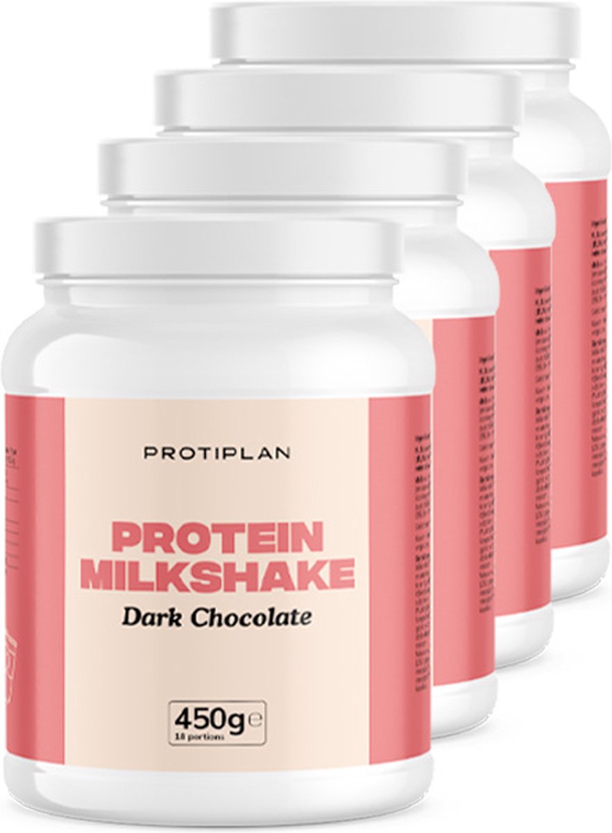 Goedkoopste Protiplan | Voordeelpot Milkshake Chocolade Puur | 4 stuks | 4 x 450 gram