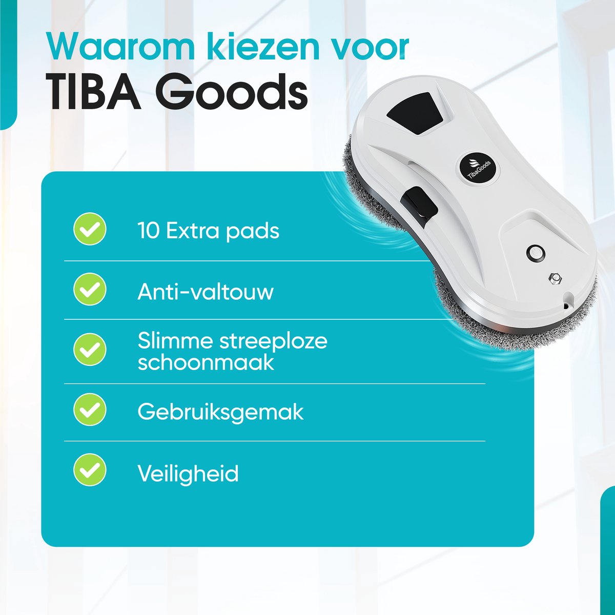 TibaGoods Robot Ruitenreiniger met afstandsbediening en spray thumbnail 6
