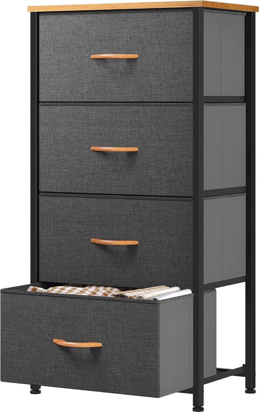 YITAHOME Ladekast met 4 laden voor slaapkamer, stoffen dressoir YITAHOME Ladekast met 4 laden voor slaapkamer, stoffen dressoir