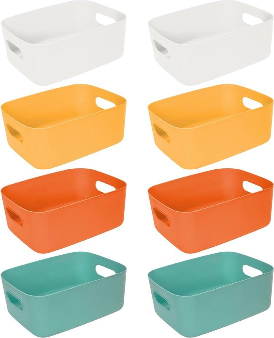 EURXLQ 10 Opbergdoos,Kunststof Opbergmand met Handgrepen,Keukenkast, Opbergdoos,Kunststof Doos Organizer box voor Badkamer,Keuken (Blauw, 25×18×10 cm EURXLQ 10 Opbergdoos,Kunststof Opbergmand met Handgrepen,Keukenkast, Opbergdoos,Kunststof Doos Organizer box voor Badkamer,Keuken (Blauw, 25×18×10 cm