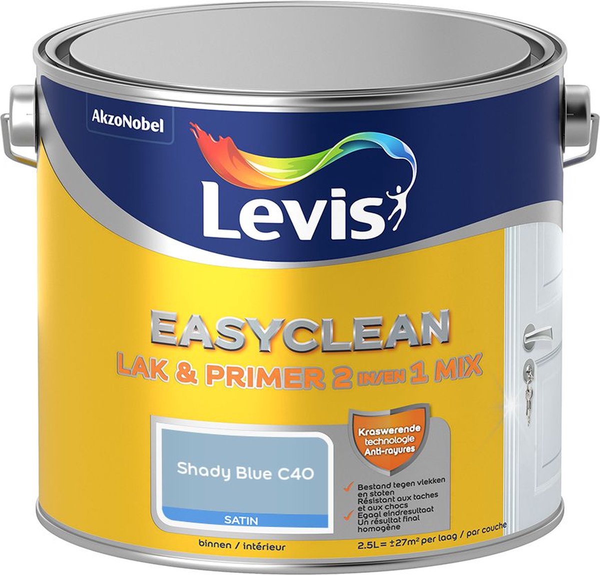 Levis - Easyclean Lak & Primer 2-In-1 Mix - Shady Blue C40 - Mengverf - 2,5 L