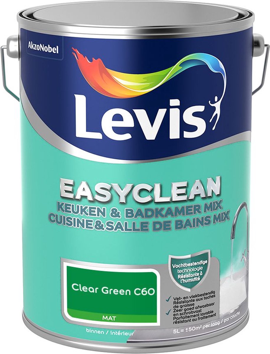 Levis - Easyclean Keuken & Badkamer Mix - Clear Green C60 - Mengverf - 5 L