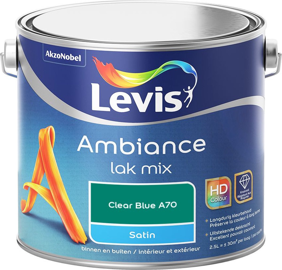 Levis - Ambiance Lak Satin Mix - Clear Blue A70 - Mengverf - 2,5 L