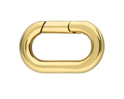foto van Lucardi Dames Stalen goldplated charm sluiting ovaal - Hanger - Staal - Goudkleurig