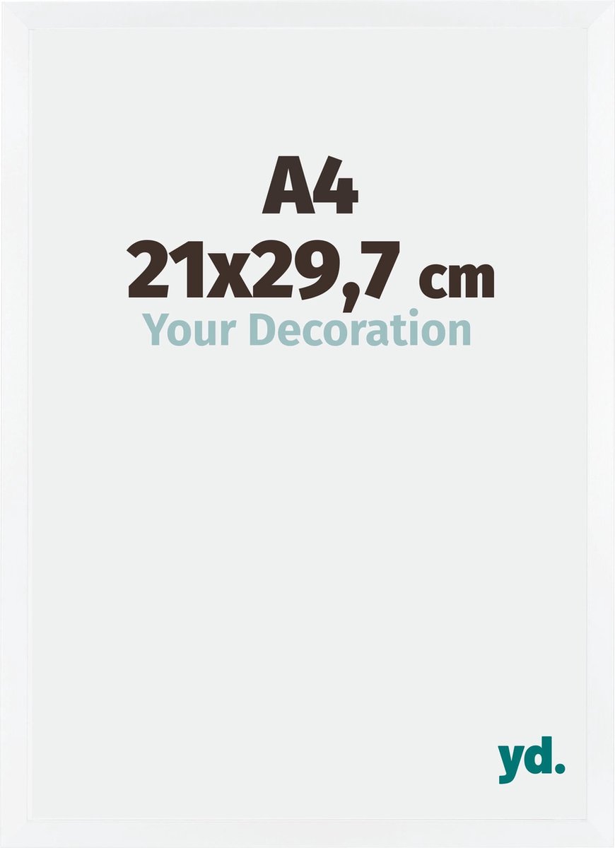 yd. Your Decoration - Fotolijst A4 21x 29,7 cm - MDF - Wit Mat - Catania