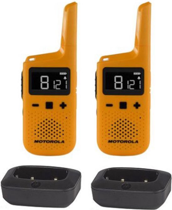 Motorola Solutions - T62 PMR Blauw, Walkie Talkie Talkabout, PMR446 Citizens Band Radio, 16 kanalen en 121 codes, 8 km bereik, blauw, licentievrij, LCD-scherm