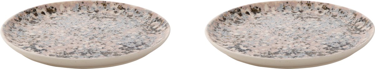 Palmer - Confetti - Bord - 2 stuks - ø 21,5 cm - Roze - Stoneware - Bordenset