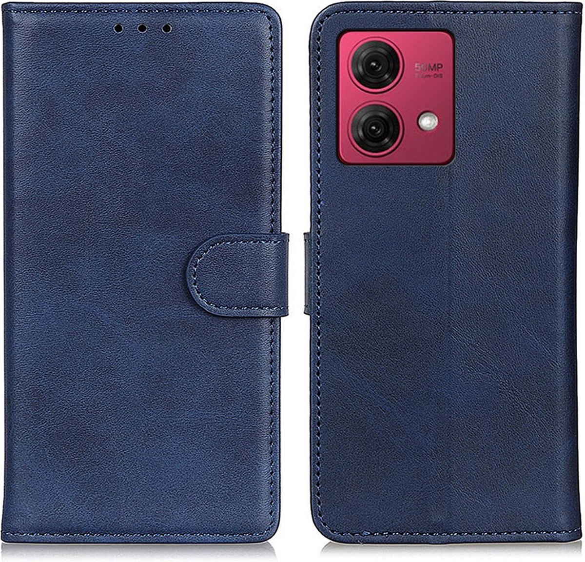 Coverup Hoesje - Geschikt voor Motorola Moto G84 Hoesje - Coverup Luxe Book Case - Blauw