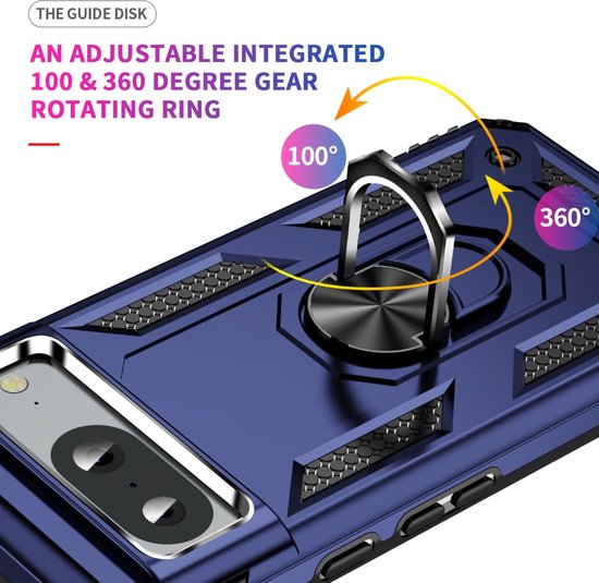 Coque Google Pixel 8 - Coverup Ring Kickstand Back Cover - Blauw