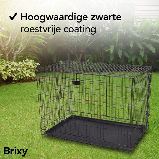 Gopets Hondenbench Opvouwbaar M - Bench - Incl. Plaid - 2 Deuren - 76x48x53