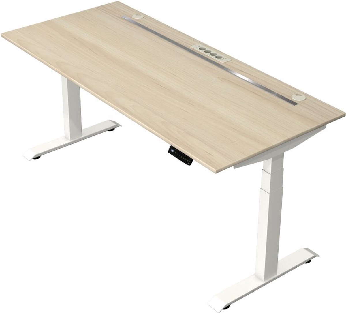 Kerkmann Zit sta bureau Move Boost 4 - 180x80cm - essenhout-wit naturel essen