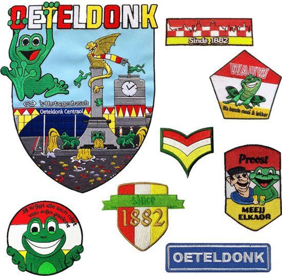 Fjesta© Oeteldonk Emblemen Voordeelpakket - Set Van 8 Stuks - Groot Voordeelpakket