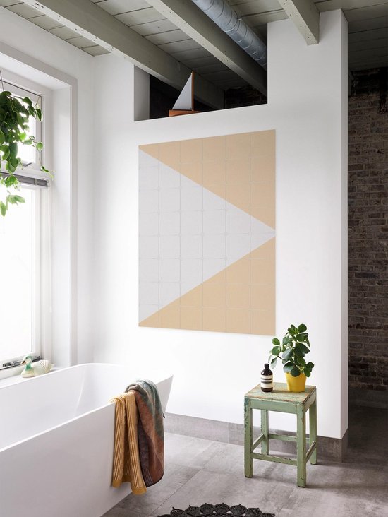 IXXI Color blocking - Gris Beige, Allon Dery - 80 x 100 cm - Support d'accrochage gratuit - Grande Décoration murale et posters - Graphisme, Abstrait,