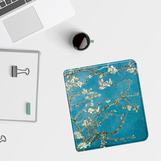 Lunso Geschikt voor Kobo Libra Colour hoes (7 inch) - sleepcover - Van Gogh Amandelbloesem van Lunso — afbeelding 2