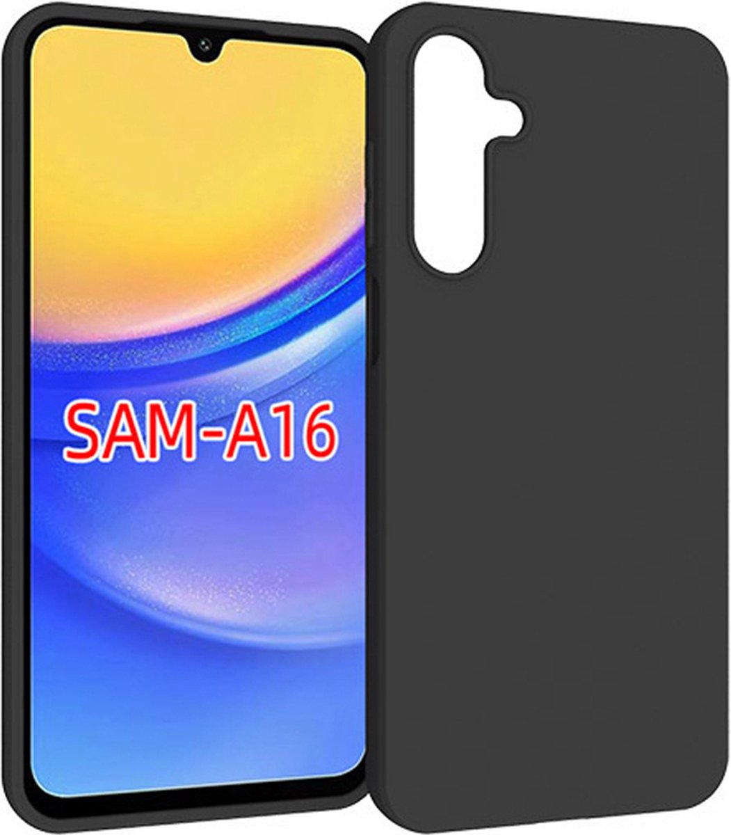 MobyDefend Hoesje - Geschikt voor Samsung Galaxy A16 - TPU Backcover - Mat Zwart