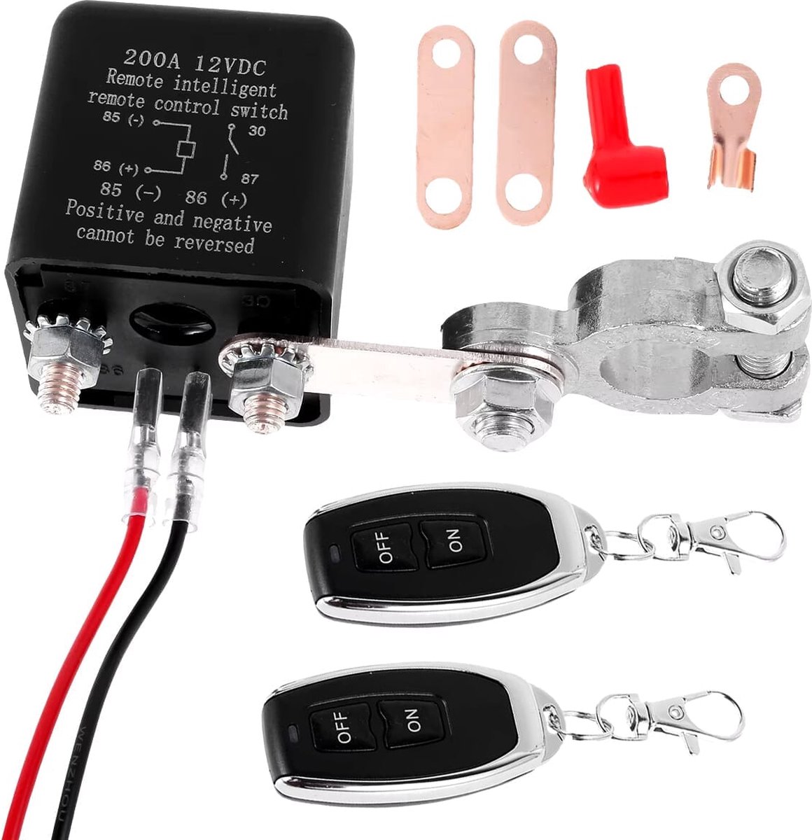 Liwogi Kill-schakelaar voor auto met afstandsbediening, batterijontkoppelingsschakelaar, 12 V, 240 A, anti-diefstal, automatische uitschakelaar, met led-spanningsweergave voor auto, vrachtwagen