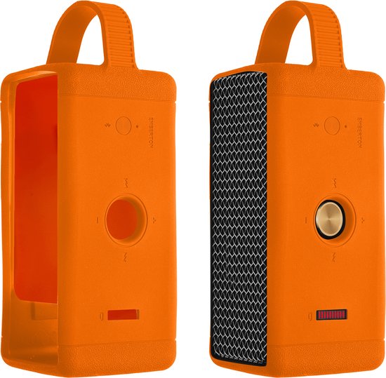 Foto: Kwmobile siliconen hoesje voor mini speaker geschikt voor marshall emberton flexibel materiaal speakercase in oranje