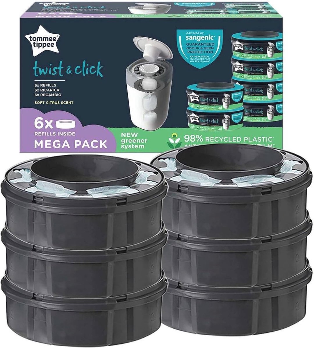 Goedkoopste Luierverwijderingssysteem Navulcassette 6er Pack - Wit