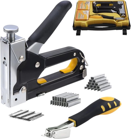 Krachtige 3-in-1 Nietmachine Voor Nietjes 4-14 Mm - Volledig Stalen Handtacker Met Traploze Regeling