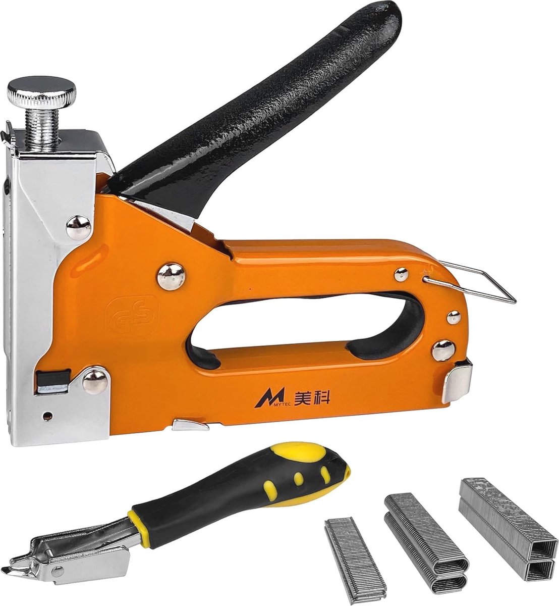 3-in-1 Nietmachine voor Hout - Handmatig Nagelpistool met Klemmen en Verwijderaar - Draagbare Tackerklemmen