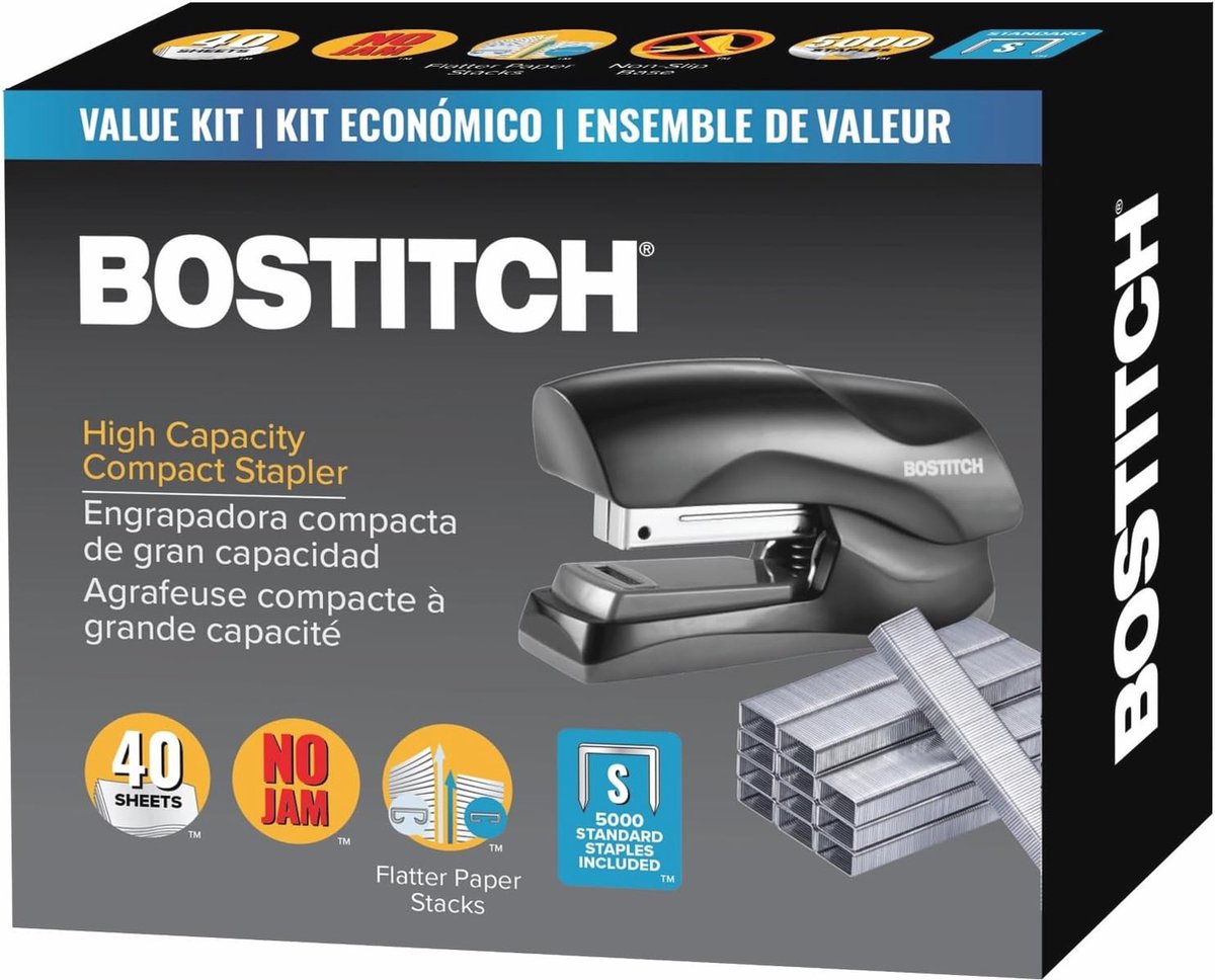 Heavy Duty Nietmachine voor 40 Vellen Papier - Compacte Kantoornietmachine met 5000 Nietjes