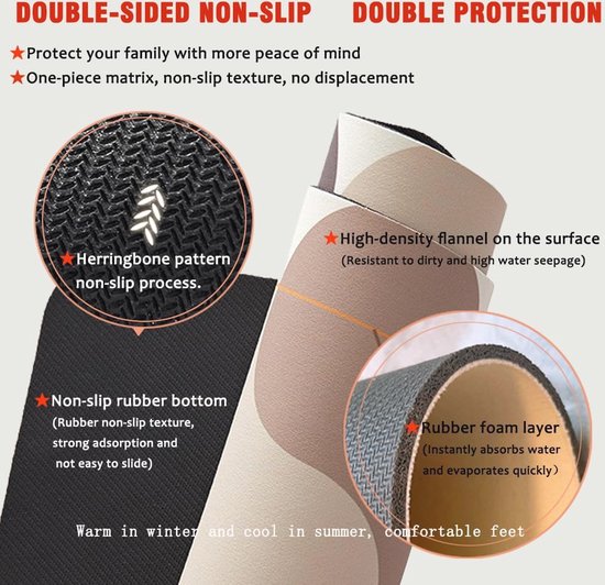 Badmat, antislip, kiezelgoer marmer [Ultra absorberend dankzij de