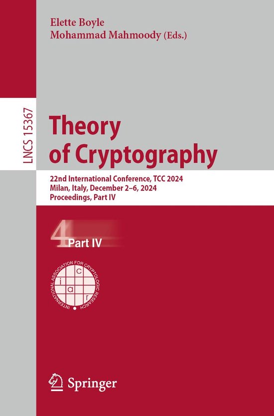 Lecture Notes in Computer Science 15367 - Theory of Cryptogr ... - cover