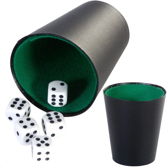 Pokerbeker - Beker voor Dobbelstenen - Dobbelbeker - Dobbelstenen Beker - Zwart - Inclusief EBOOK