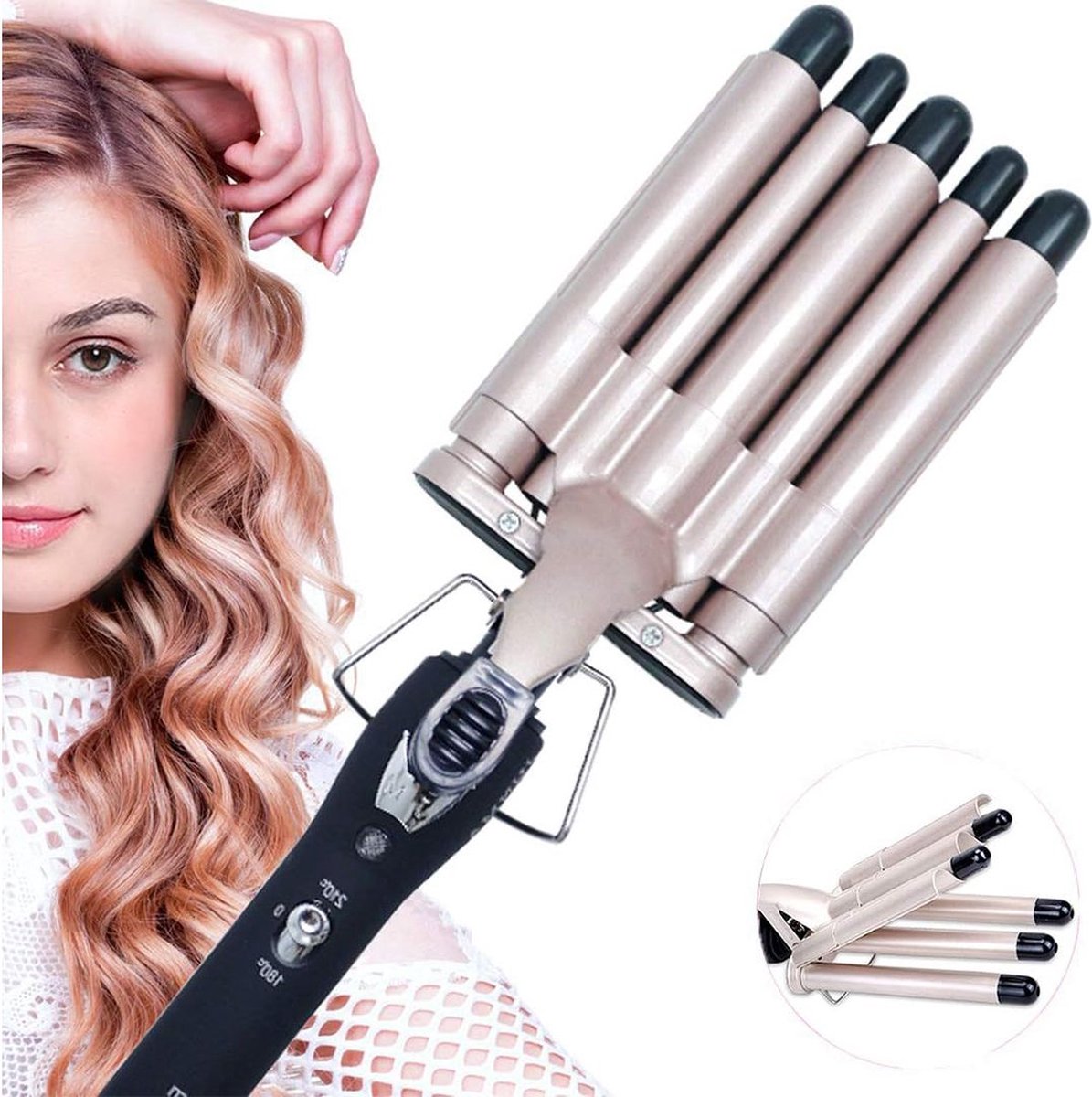 White-Label® Wafeltang voor Dik en Dun Haar met Handschoenen - afbeelding 3