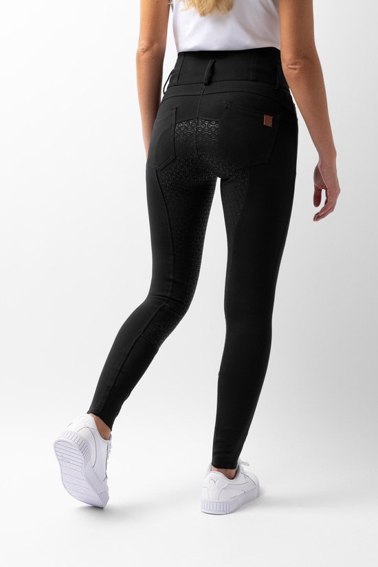 Horze Tara Siliconen FS Rijbroek Hoge Taille, dames, Groen, 38 Horze Tara Siliconen FS Rijbroek Hoge Taille, dames, Groen, 38