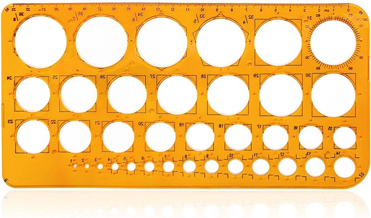 Transparante Oranje Cirkelsjabloon voor Quilling en Schilderen met Gatsjabloon - Tekenhulpmiddelen