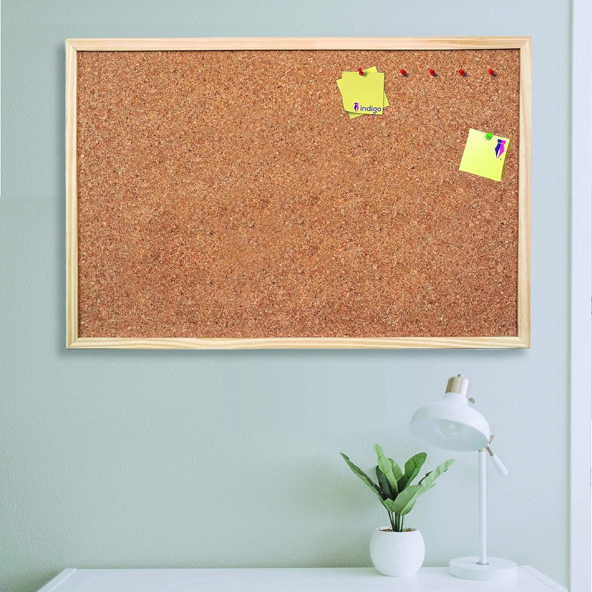 Premium kurkbord 600 mm x 400 mm - notitiebord voor thuis, kantoor en school