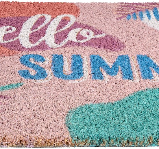 Kleurrijke Kokos Deurmat met Zomerse Print - 40x60 cm Antislip Schoonloopmat voor Binnen en Buiten