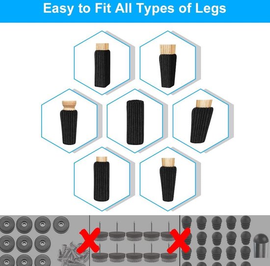 Ezprotekt 24 STKS Stoel Sokken Hoge Elastische Vloerbeschermers Antislip Stoel Been Voeten Sokken Covers Meubelcaps Set, Fit Diameter van 1 inch tot 2, Grijs Ezprotekt 24 STKS Stoel Sokken Hoge Elastische Vloerbeschermers Antislip Stoel Been Voeten Sokken Covers Meubelcaps Set, Fit Diameter van 1 inch tot 2, Grijs